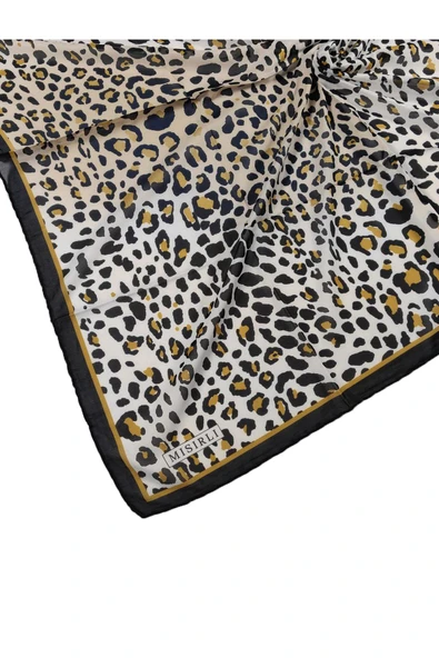 Mısırlı Eşarpları Leopar Desenli Star Krep Eşarp ürün görseli 1