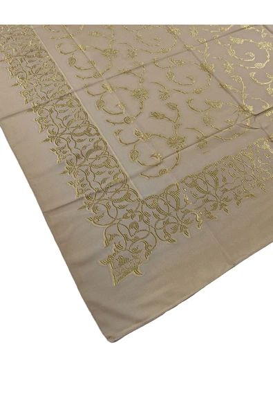 Mısırlı Eşarpları Etnik Desenli Nakışlı Şifon Eşarp ürün görseli 1