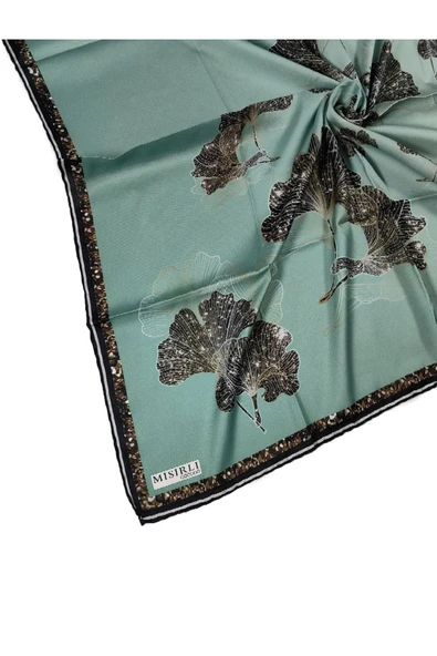 Mısırlı Eşarpları Cocoon Twill ( Tivil ) Yaprak Desenli Eşarp ürün görseli 1