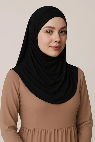 Pileli Tesettür Hijab Hazır Eşarp ürün görseli 1