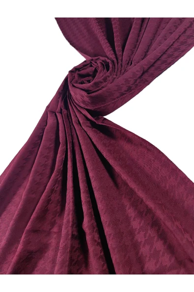 Enba Viskon Jakarlı Kaz Ayağı Desenli Şal 75x190 cm ürün görseli 1