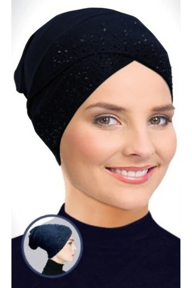 Taşlı Çapraz Bone ürün görseli 1