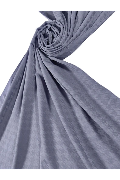 Enba Viskon Jakarlı Kaz Ayağı Desenli Şal 75x190 cm ürün görseli 1