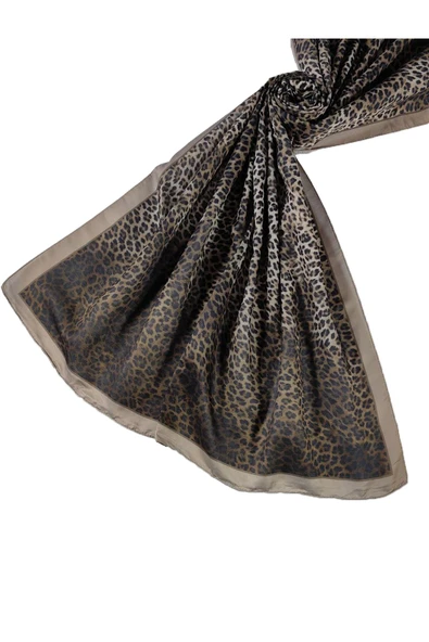 Enba Soft Pamuklu Leopar Desenli Şal 75x190 cm ürün görseli 1