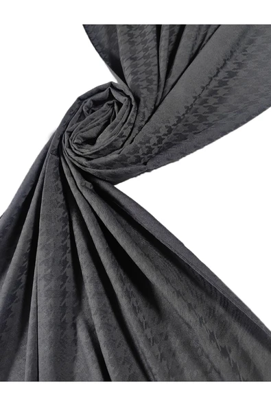 Enba Viskon Jakarlı Kaz Ayağı Desenli Şal 75x190 cm ürün görseli 1
