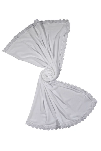 Enba Şifon İğne Oyalı Şal Namaz ve Mevlüt Örtüsü 60x150 cm ürün görseli 1