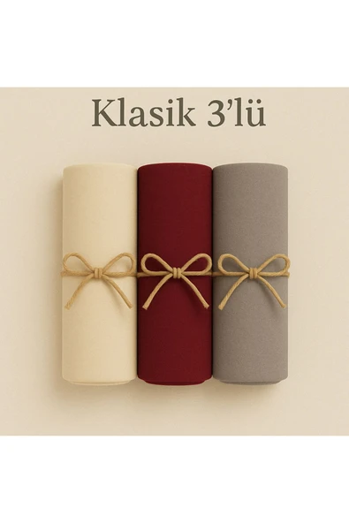 Penye Pamuksu Şal Klasik 3 lü Set ürün görseli 1