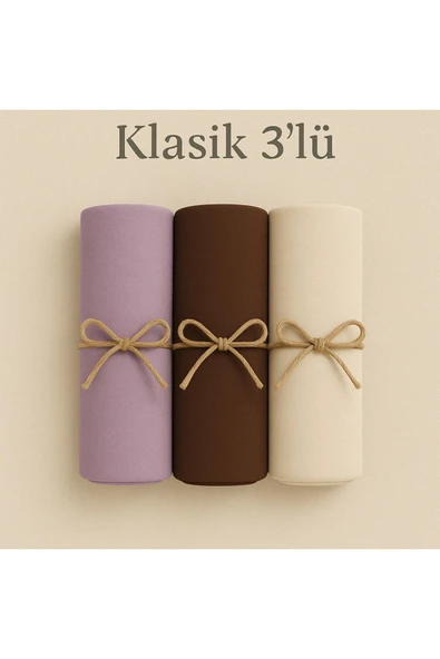 Penye Pamuksu Şal Klasik 3 lü Set ürün görseli 1