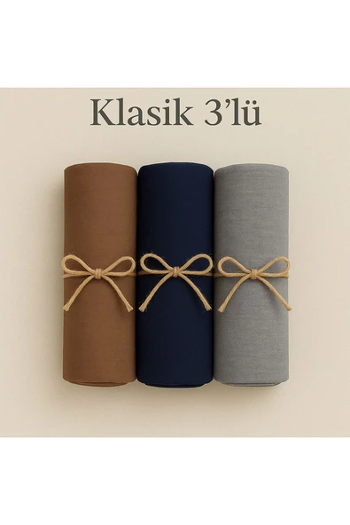Penye Pamuksu Şal Klasik 3 lü Set ürün görseli 1