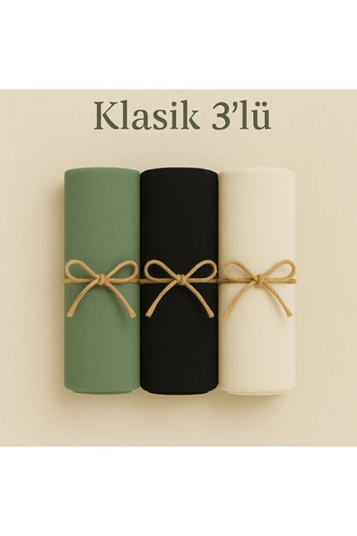 Penye Pamuksu Şal Klasik 3 lü Set ürün görseli 1