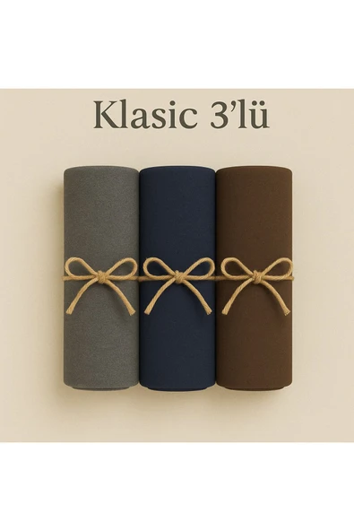 Penye Pamuksu Şal Klasik 3 lü Set ürün görseli 1