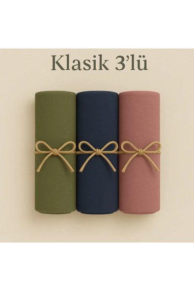 Penye Pamuksu Şal Klasik 3 lü Set ürün görseli 1