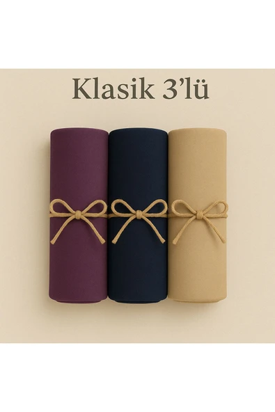 Penye Pamuksu Şal Klasik 3 lü Set ürün görseli 1