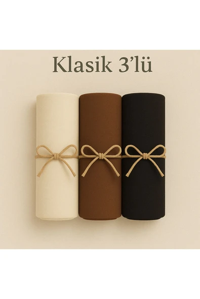 Penye Pamuksu Şal Klasik 3 lü Set ürün görseli 1