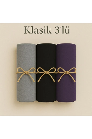 Penye Pamuksu Şal Klasik 3 lü Set ürün görseli 1