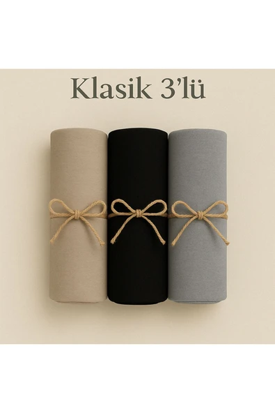 Penye Pamuksu Şal Klasik 3 lü Set ürün görseli 1