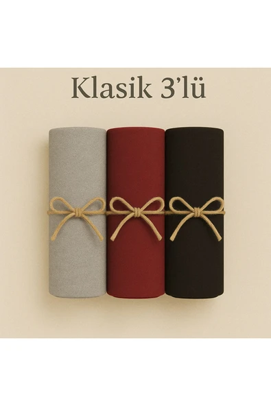 Penye Pamuksu Şal Klasik 3 lü Set ürün görseli 1