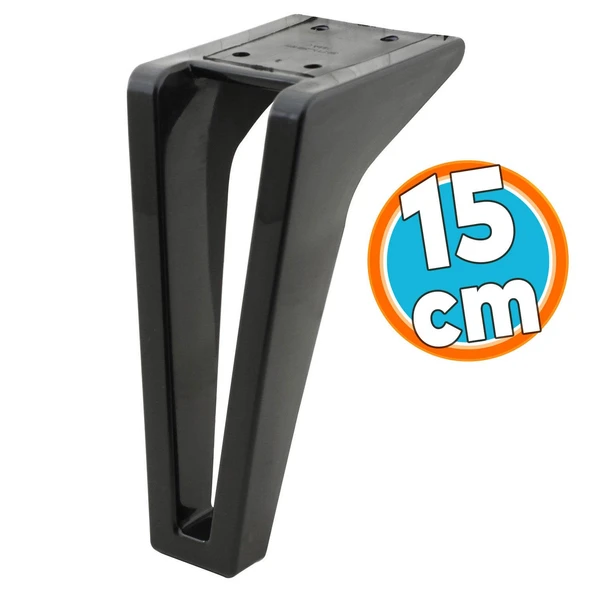 Mobilya Kanepe Sehpa Tv Ünitesi Çekyat Koltuk Ayağı 15 Cm Siyah Baza Ayakları ürün görseli 1