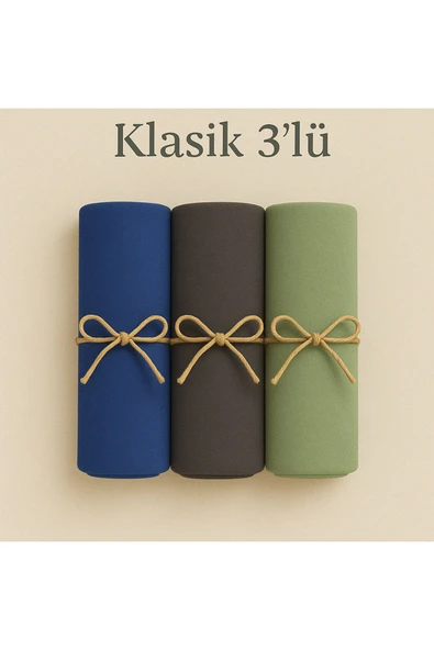 Penye Pamuksu Şal Klasik 3 lü Set ürün görseli 1