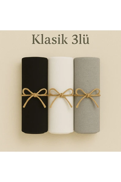 Penye Pamuksu Şal Klasik 3 lü Set ürün görseli 1