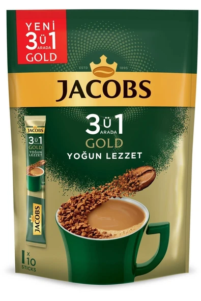 Jacobs Gold 3'ü 1 Arada Yoğun Lezzet 10x18 gr ürün görseli 1