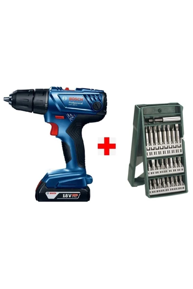 Bosch Gsr 180-lı Akülü Vidalama Şarjlı Matkap + 25 Parça Vidalama Ucu Seti ürün görseli 1