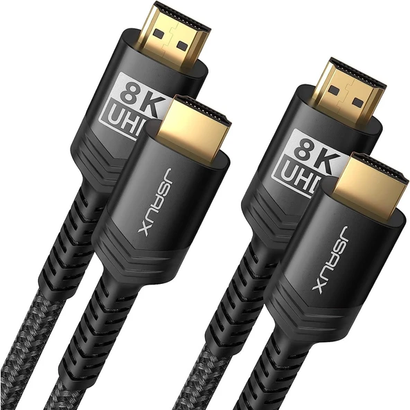 Jsaux 8k UHD Uzun HDMI Kablosu 48GBPS Yüksek Hızlı HDMI 2.1 Örgülü Oyuncu Kablo 4K 120Hz 144Hz 8k 60Hz Dinamik Hdr Dts:x 1080P 3D Earc Dizüstü Bilgisayar UHD Tv Oyun Monitörü Ps5 Ps4 Uyumlu CV0011 ürün görseli 1