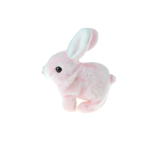 Oyuncak Tavşan Sevimli Pelüş Tavşan Pink Sesli Hareket Pilli 17Cm ürün görseli 1