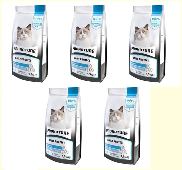 Pronature Daily Protect Hamsili ve Pirinçli Yetişkin Kedi Maması 1,5 Kg*5 ADET ürün görseli 1