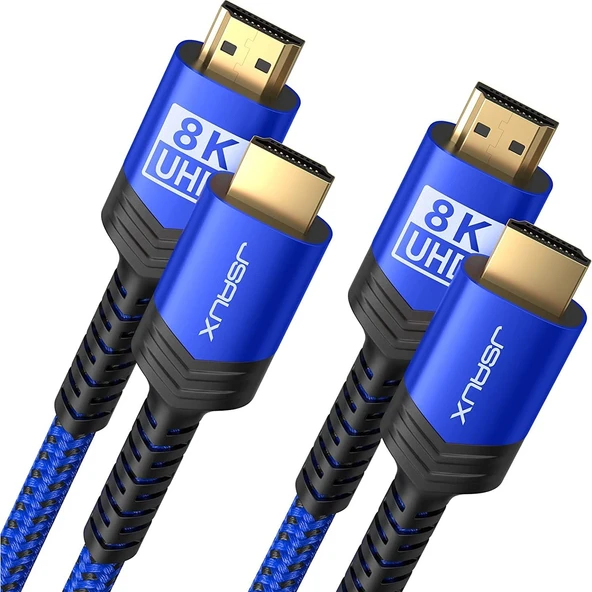 Jsaux 8k UHD Uzun HDMI Kablosu 48GBPS Yüksek Hızlı HDMI 2.1 Örgülü Oyuncu Kablo 4K 120Hz 144Hz 8k 60Hz Dinamik Hdr Dts:x 1080P 3D Earc Dizüstü Bilgisayar UHD Tv Oyun Monitörü Ps5 Ps4 Uyumlu CV0011 ürün görseli 1