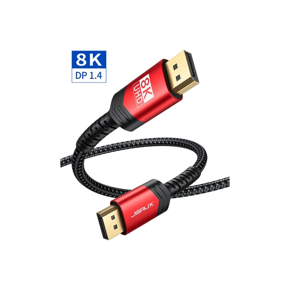 Jsaux 8k UHD Displayport Oyuncu Kablosu Dp Kablosu 8K@60Hz 2K@240Hz 4K@144Hz 32.4gbps Ekran Bağlantısı Kablosu 1.4 Dp - Dp Kablosu Oyun Için Uyumlu Dizüstü Tv Pc Bilgisayar Monitörü Uyumlu CV0001 ürün görseli 1