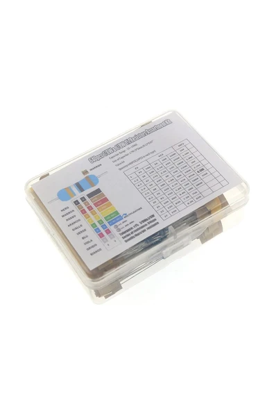 Kutulu 600 Parça Direnç Seti 10ohm / 1Mohm 30 Farklı Tip 20şer Adet Metal Film Dip Direnç ürün görseli 1
