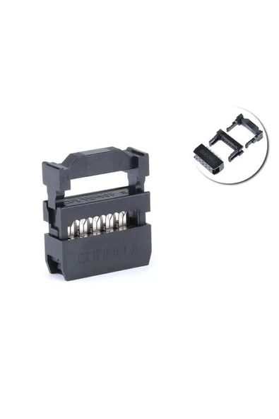 2x5 Pin IDC Konnektör 10 Pin Kablo Soketi 2.54mm 180 Derece Dişi Header Devre PCB Bağlantı Parçası ürün görseli 1