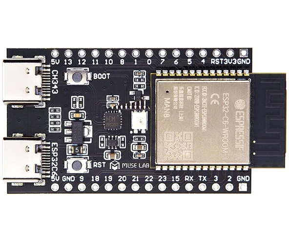ESP32-C6 DevKit Wifi 6 ve Bluetooth 5 Modül Geliştirme Kartı ESP32-C6-WROOM-1 32 Bit 160Mhz 8 Mbyte ürün görseli 1