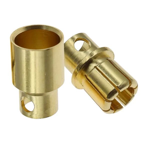 8mm Altın Kaplama Banana Dişi Erkek Soket 120A Pil Batarya Lion Bullet Plug Kablo Konnektör ESC Moto ürün görseli 1