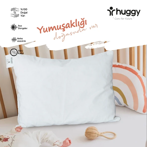 Huggy %100 Yeni Zelanda Kuzu Yünü 30x40 cm Bebek Yastığı ürün görseli 1