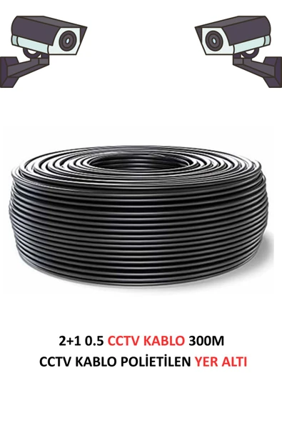 FURY Yer Altı CCTV Kablo 2+1 0.5mm Polietilen Güvenlik Kamera Kablo 300m ürün görseli 1