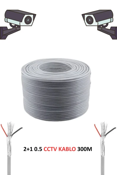 FURY 2+1 0.50mm Cctv Kablo Güvenlik Kamera Kablo 300m Metre ürün görseli 1