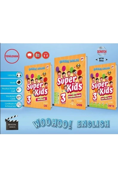Kırmızı Beyaz 3. Sınıf Wooho Englısh 3'lü set ürün görseli 1