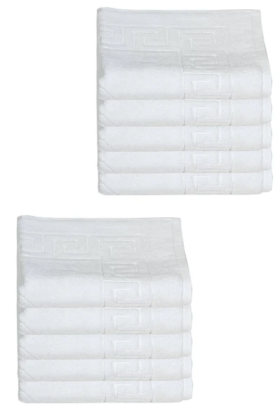 10 lu Otel Ayak Havlusu Bukle Ayak İzli 50x70 Cm Beyaz 16/2 Avs 250 Gr ürün görseli 1