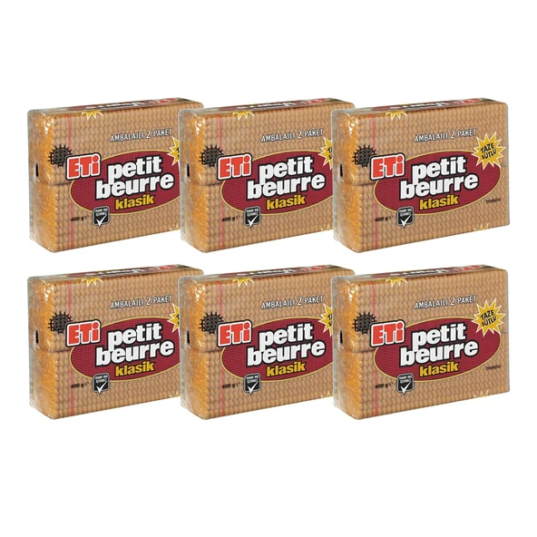 Eti Petit Beurre Bisküvi 400 Gr x 6 Adet ürün görseli 1