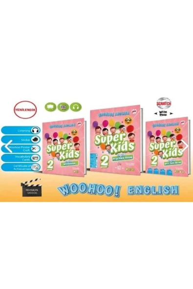 Kırmızı Beyaz 2. Sınıf Wooho Englısh 3'lü set ürün görseli 1