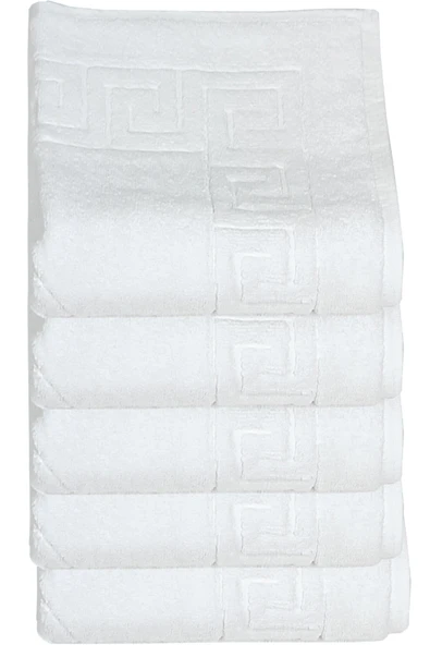 5 li Otel Ayak Havlusu Bukle Ayak İzli 50x70 Cm Beyaz 16/2 Avs 250 Gr ürün görseli 1