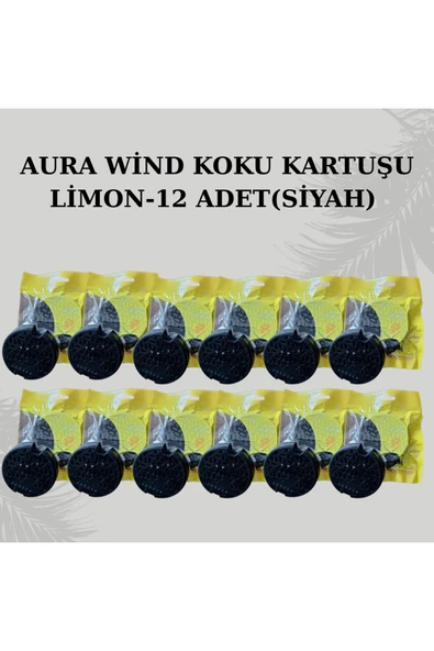 Carpex AURA WİND KOKU KARTUŞU LİMON 12 ADET (SİYAH) ürün görseli 1