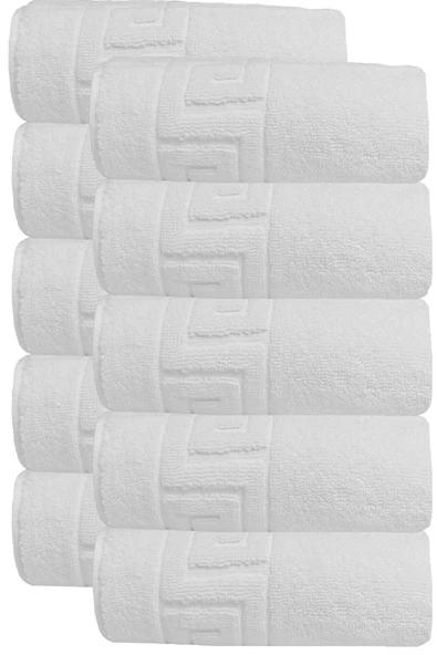 10 lu Otel Ayak Havlusu Bukle Ayak İzli 50x70 Cm Beyaz 20/2 Ring 250 Gr ürün görseli 1