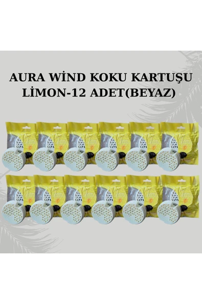 Carpex AURA WİND KOKU KARTUŞU LİMON 12 ADET (BEYAZ) ürün görseli 1