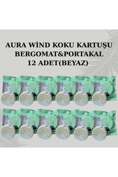 Carpex AURA WİND KOKU KARTUŞU BERGAMOT&PORTAKAL 12 ADET (BEYAZ) ürün görseli 1