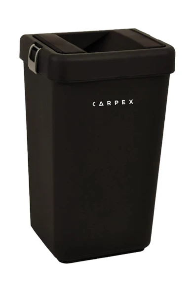 Carpex Kapaklı Çöp Kovası 8 LT Siyah - Resim 2