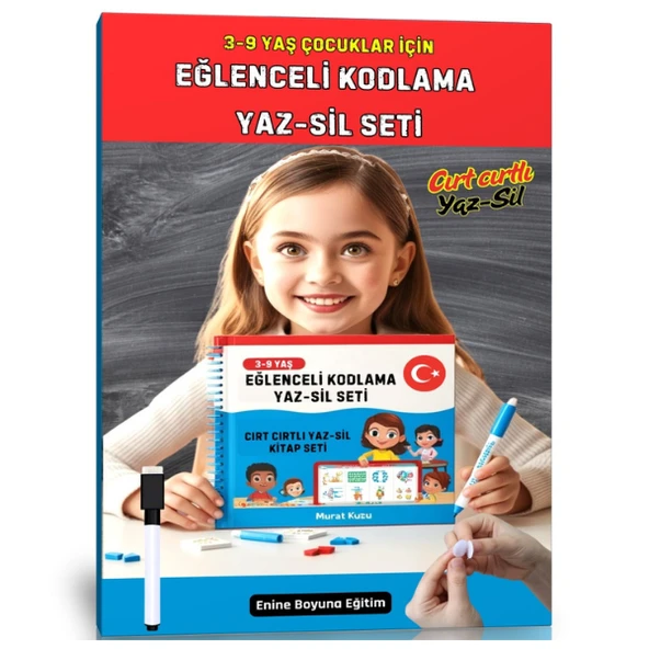 3-9 Yaş Çocuklar İçin Eğlenceli Kodlama YAZ-SİL Seti (Cırt Cırtlı) ürün görseli 1