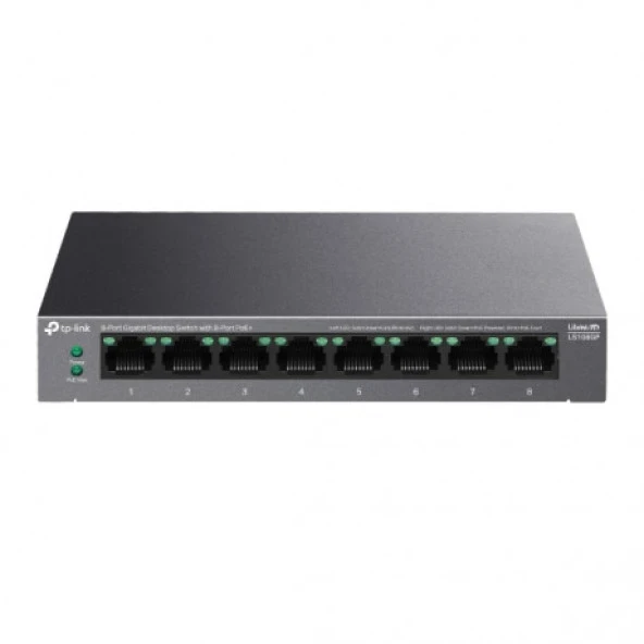 TP-Link LS108GP 8 Port 10/100/1000 Mbps Gigabit PoE Switch ürün görseli 1